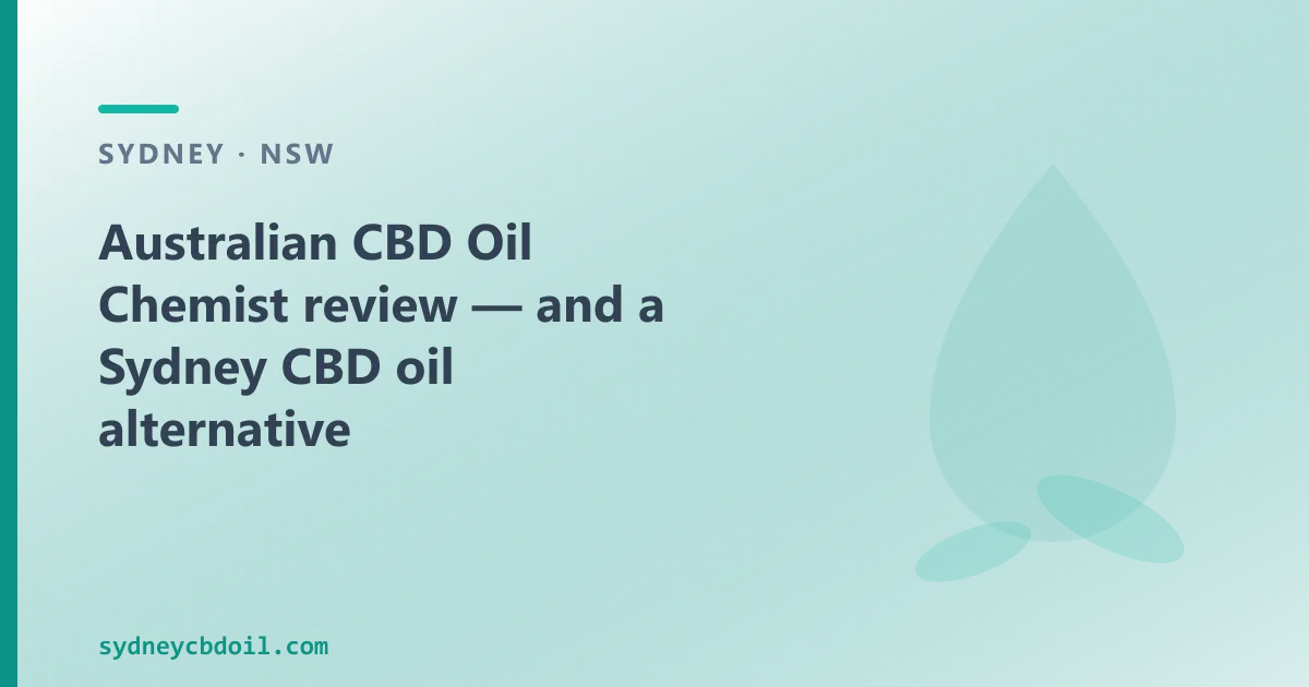 Australian CBD Oil Chemist review — an Australian CBD Oil Alternative