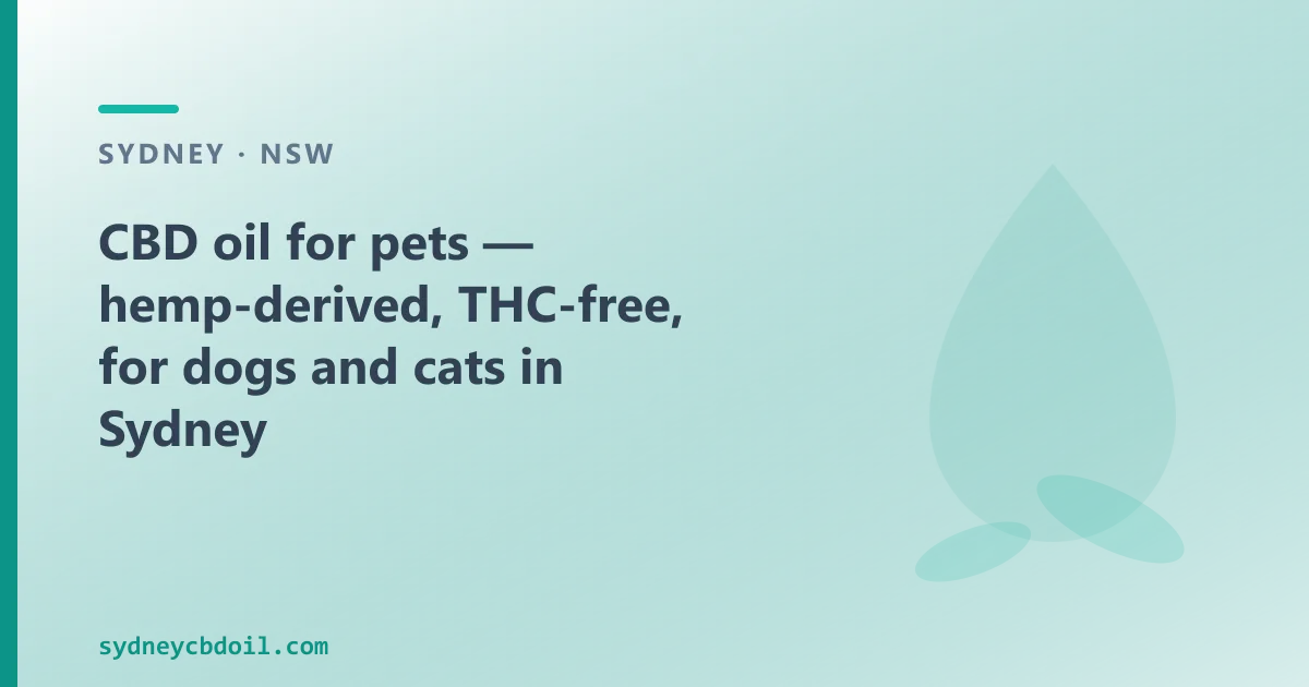 CBD oil for pets: what it is and where to buy it in Sydney