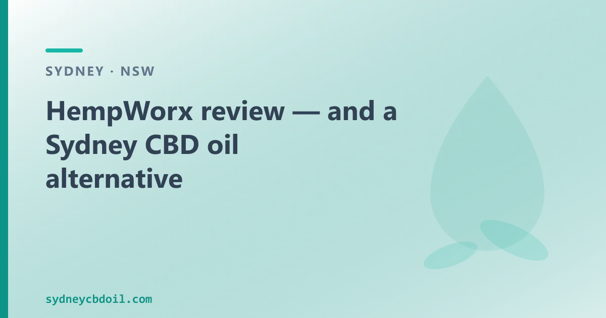 HempWorx review — an Australian CBD Oil Alternative